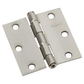 Onward Square Full Mortise Butt Hinge - 3-in W x 3-in H - Loose Pin - Brushed Nickel