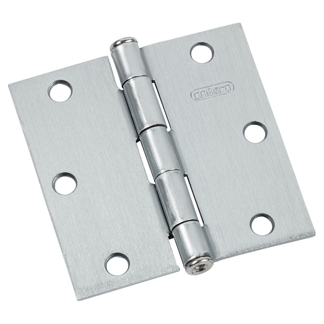 Onward Square Full Mortise Butt Hinge - 3 1/2-in W x 3 1/2-in H - Loose Pin - Brushed Chrome