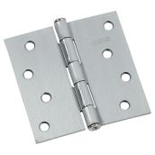 Onward Square Full Mortise Butt Hinge - 4-in W x 4-in H - Loose Pin - Brushed Chrome
