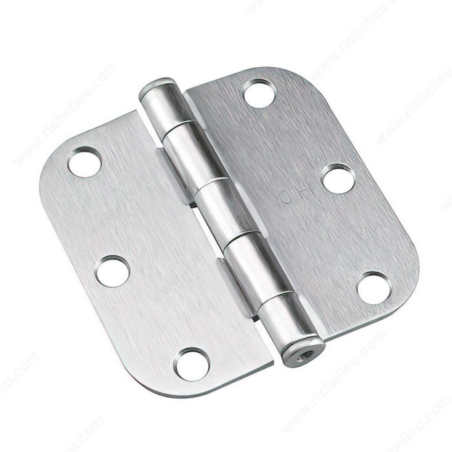 Onward Full Mortise Butt Hinge - 3-in W x 3-in H - Loose Pin - 5/8-in Radius - Brushed Chrome