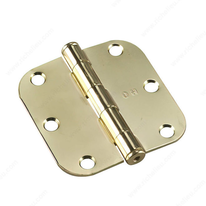 Onward Full Mortise Butt Hinge - 3-in W x 3-in H - Loose Pin - 5/8-in Radius - Brass