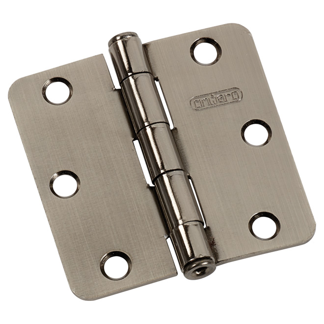 Onward Full Mortise Butt Hinges - Steel - Antique Nickel - 3-in - 1/4-in Radius