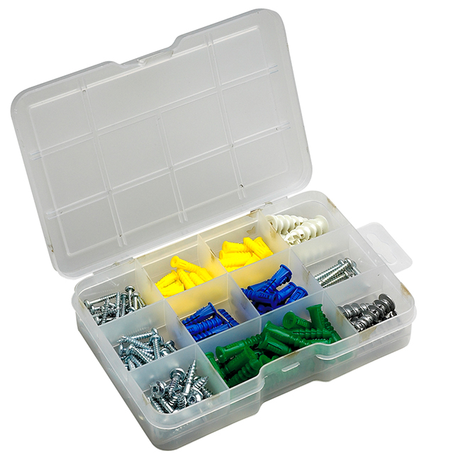 Onward Plastic Screw Anchors Kit - Storage Case - Various Sizes - 160 Pieces