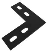 Onward Adjustable Flat Corner Plate - Black - Steel - 4 1/2-in L x 1 1/2-in W