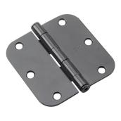 Onward 3 x 5/8-in Black Steel Rounded Hinges - 12/Pack