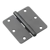 Onward 3.5 x 1/4-in Black Steel Rounded Hinges - 12/Pack