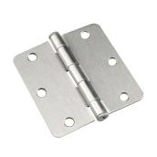 Onward 3.5 x 1/4-in Brushed Nickel Steel Rounded Hinges - 12/Pack