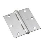 Onward 3.5-in Nickel Brass Steel Square Hinges - 12/Pack