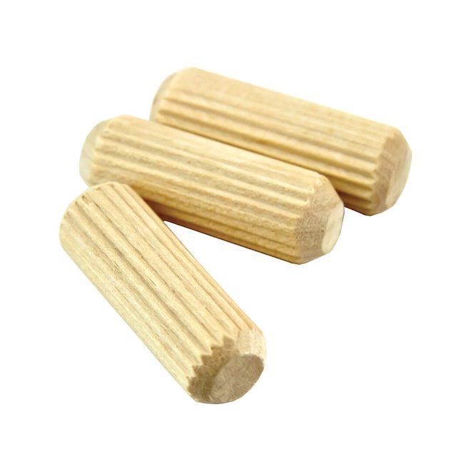 Richelieu Fluted Dowel Pins in Birch 1/4 x 1 1/8-in - Pack of 36