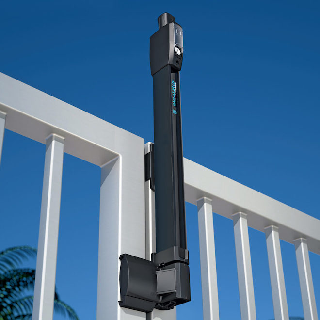 ONWARD Child Security Gate Latch 20.5-in with 2 Keys - Steel and Black Polymere