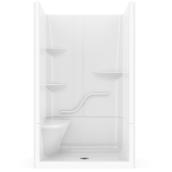 MAAX Camelia Acrylic Shower with Leftside Seat and Grab Bar - 48-in x 34-in x 88-in - White