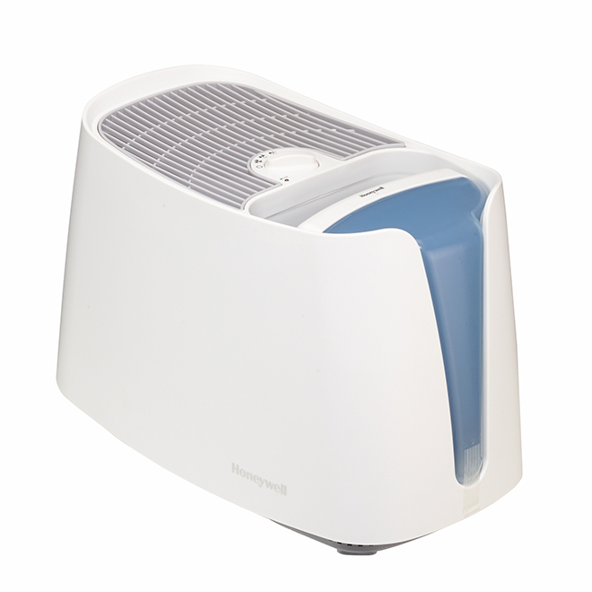 Humidificateur d'air à humidité fraîche Honeywell HEV355C QuietCare,  réservoir facile à nettoyer et à remplir, blanc/bleu, 3,78 L