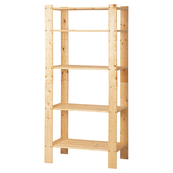 Adwood Storage Unit 5 Shelf Pine, Shelves For Wood Storage