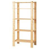 Adwood Storage Unit - 5-Shelf - Pine - Natural - 30-in L x 60-in H x 16-in W