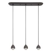 Mini suspension à 3 lumières, bronze huilé