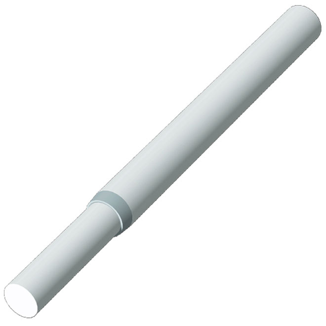 Tringle de placard télescopique Vanguard, métal thermolaqué, blanc, 96 po à 120 po L. x 1,13 po de diamètre