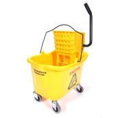 Seau avec essoreuse, plastique, 35 l, jaune