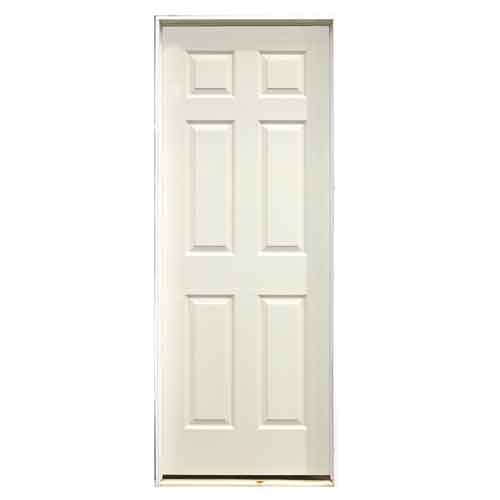32-in x 80-in 6-Panel Textured Left-Hand Primed Pre-Hung Interior Door