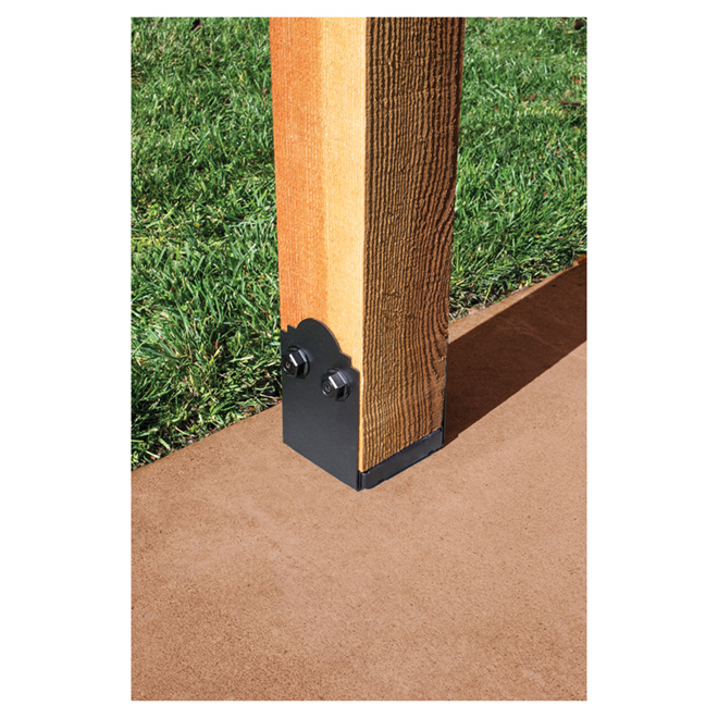 Simpson Strong-Tie Adjustable Post Base - 12 Gauge - Black Powder-Coated Finish - 1 Per Pack - 5-in L x 6-in W