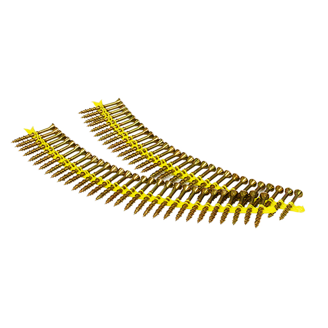 Simpson Strong-Tie QuikDrive Collated Sub-Floor Screws - Yellow Zinc - #9 dia x 2 1/2-in L - 1500 Per Pack
