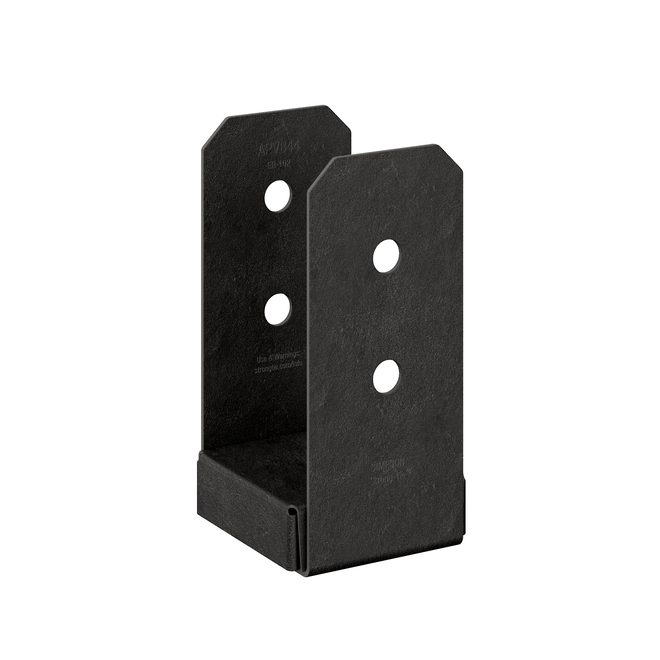 Simpson Strong-Tie Outdoor Accent Post Base - 16 Gauge - Black Powder-Coated Finish - 1 Per Pack - 3-in L x 3 9/16-in W