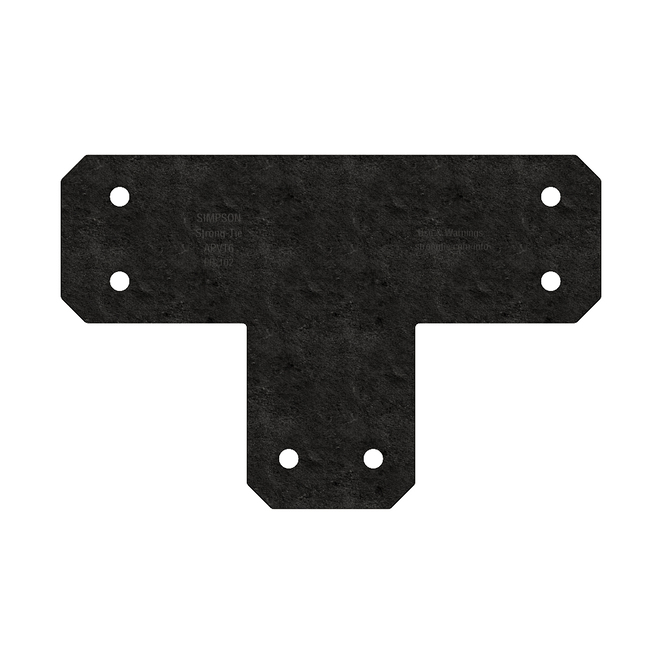 Simpson Strong-Tie Decorative Flat T Strap - 16-in L x 5-in W - 12-Gauge - Black Powder-Coated ZMAX Galvanized