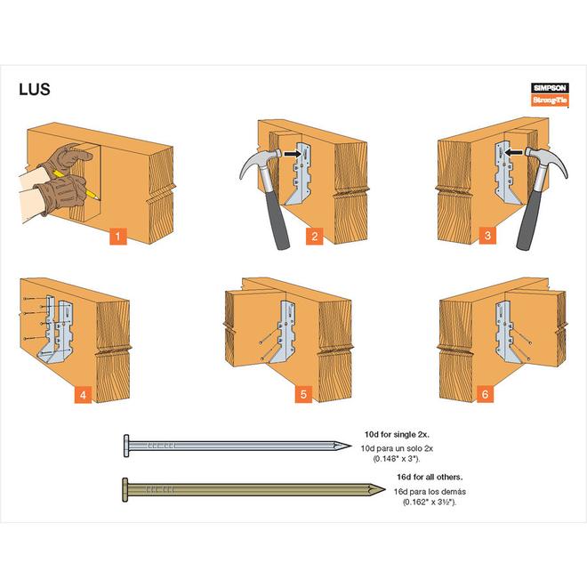 Simpson Strong-Tie Single 2-in x 6-in 14-Gauge G90 Galvanized Face