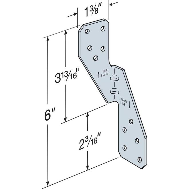 Tirant pour ouragan de Simpson Strong-Tie, calibre 18, finition ZMAX, 6 po L.