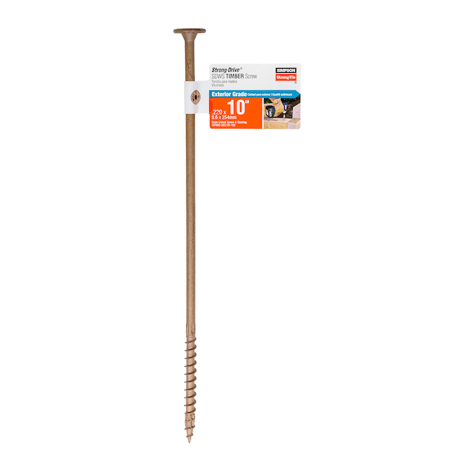 Simpson Strong-Tie 0.22 x 10-in Tan Steel 6-Lobe Structural Screw - 1/Pack