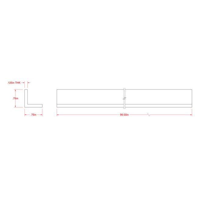 Hillman 3/4-in W x 3/4-in H x 8-ft L Mill Finished Aluminum Solid Angle