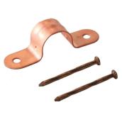 Dahl Tube Clamps, 1/2 In. Copper Clad Tube Clamps with Nails, Pkg of 10