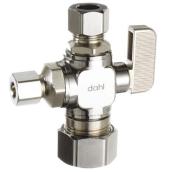 Dual Outlet Straight Valve - 1/2" x 3/8" x 3/8" OD