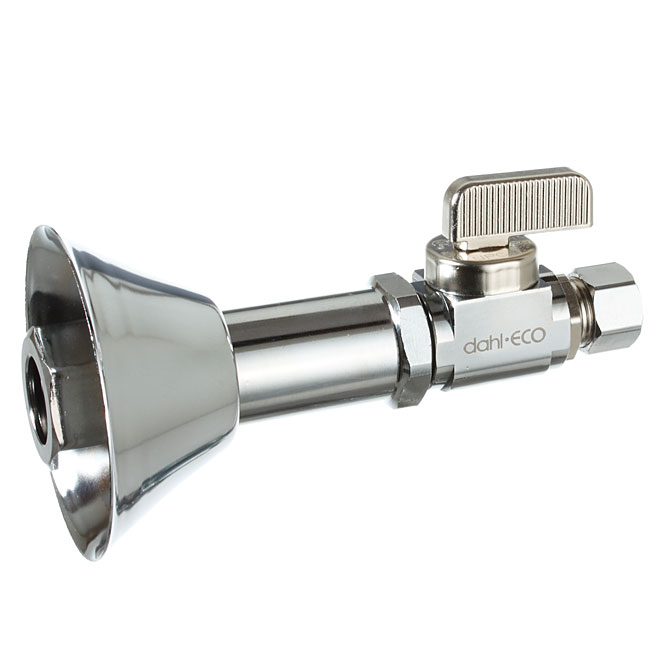Dahl ECO Straight Finishing Valve - Plated Finish - Lead Free Brass - 5/8-in Inlet x 3/8-in Outlet