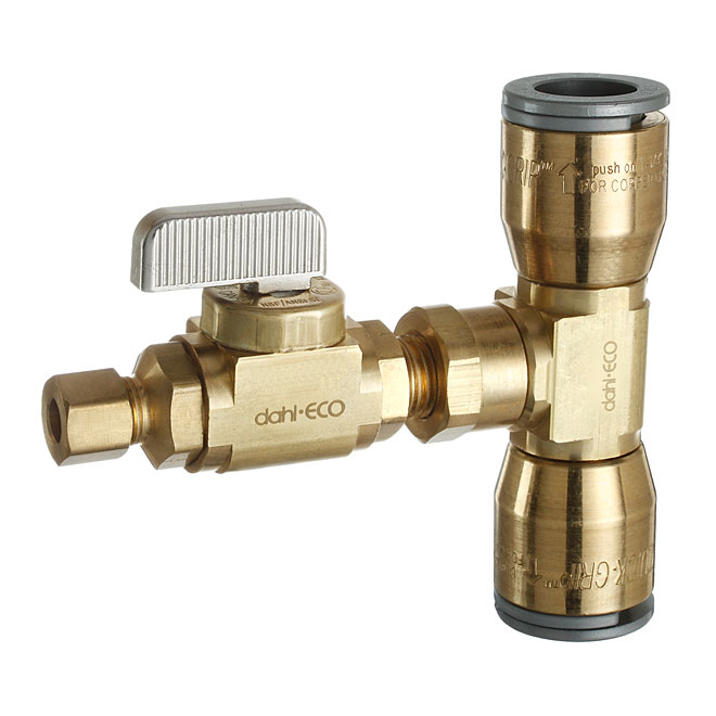 Dahl Straight Ball Valve Kit Lead Free Brass Plated Handle 1 4 In Dia Outlet Rough Finish Eqg3 2211 Rona