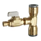 Dahl Straight Ball Valve Kit - Lead Free Brass - Plated Handle - 1/4-in Dia Outlet - Rough Finish