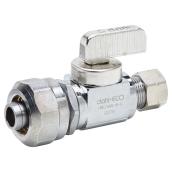 Dahl Supply Stop Straight Valve - Lead-Free Brass - Plated Finish - 1/2-in Dia Inlet x 3/8-in Dia Outlet