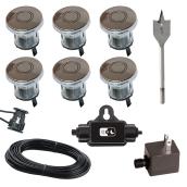 Deck LED Lights - Low Voltage - Brass - Pack of 6
