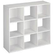 ClosetMaid Stackable 9 Cube Organizer - White - Laminated Wood - 35 55/64-in H x 35 55/64-in W x 11 5/8-in D