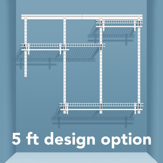 ClosetMaid ShelfTrack 72-in x 85 1/2-in x 12-in White Vinyl-Coated Steel Wire Steel Organizer Kit