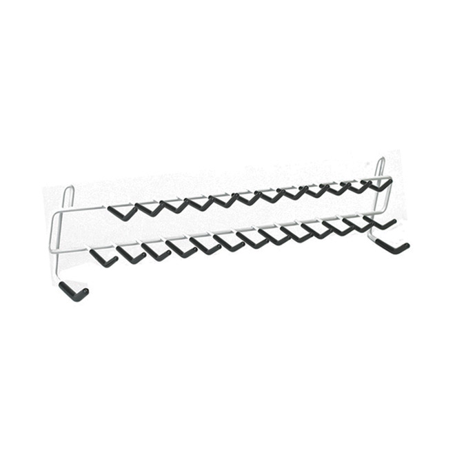ClosetMaid 27-Hook Tie and Belt Rack - Epoxy-coated Steel - White - 3 1/2-in H x 15-in W x 2 3/8-in D