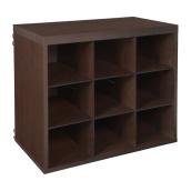 ClosetMaid Shelftrack 9-Slot Organizer - Laminated Wood - Chocolate - 50 19/64-in H x 59 15/16-in W x 35 13/16-in D