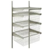 ClosetMaid ShelfTrack 4-Drawer Kit - Epoxy-Coated Steel - Nickel - 21-in W x 17-in D x 27-in H