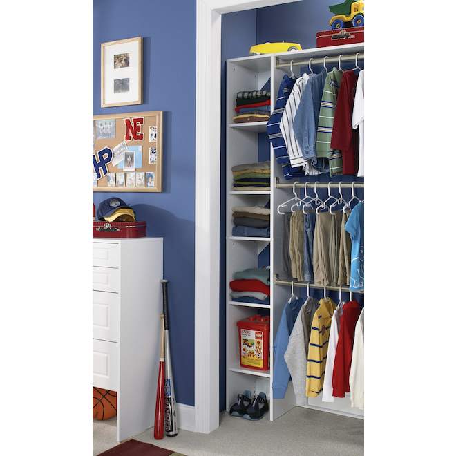 Ensemble pour rangement de placard SuiteSymphony bois stratifié blanc 12,4 po l. x 13,9 po P. x 6,9 pi H.