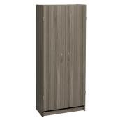 4-Shelf Pantry Cabinet with Doors - Grey