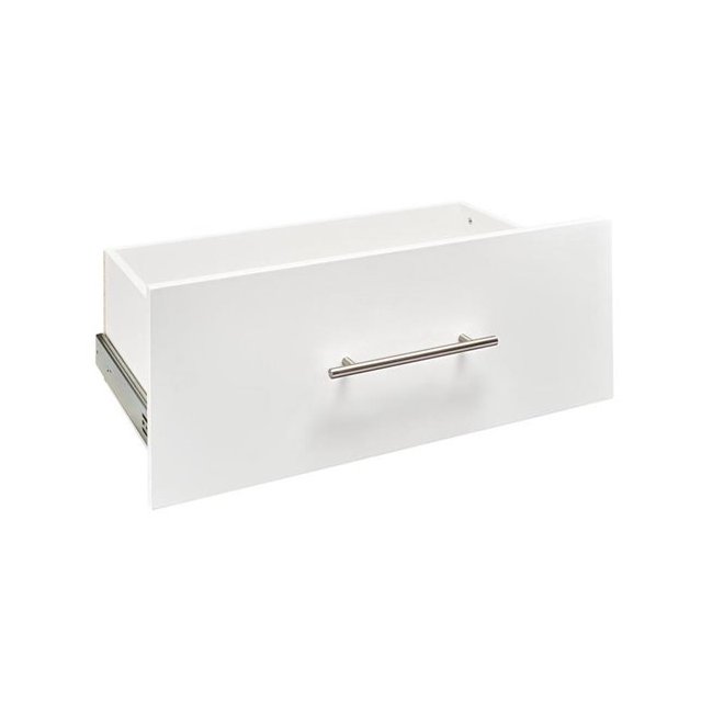 Tiroir profond moderne blanc pur SuiteSymphony 25 po l. x 10 po H. à fermeture amortie par ClosetMaid