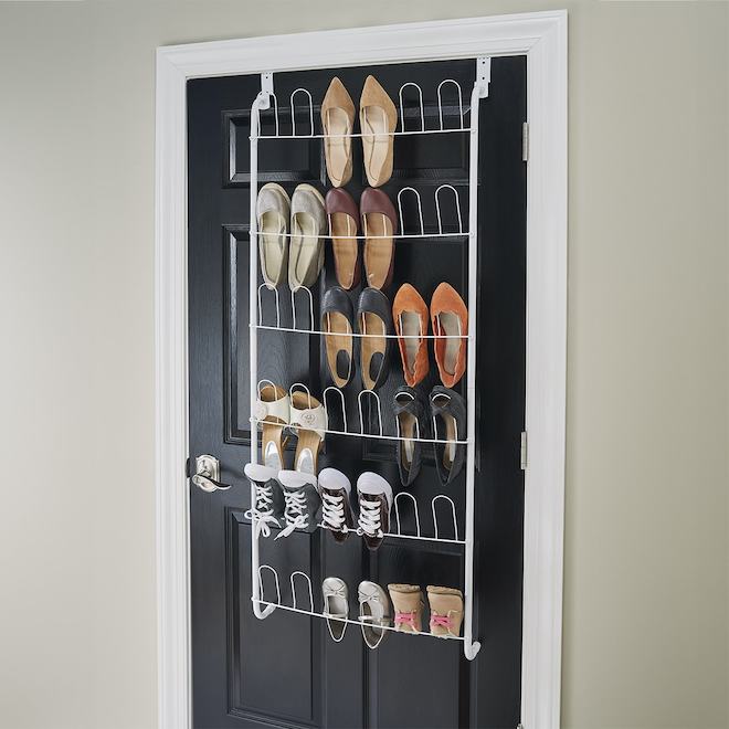 Rangement pour chaussures sur la porte ClosetMaid en acier blanc, 57 po h. x 22,5 po l. x 4,5 po p.