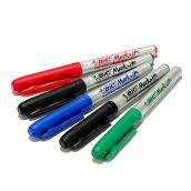 Bic Mark-It Permanent Markers - Assorted Colours - Fine Point - 5-Pack