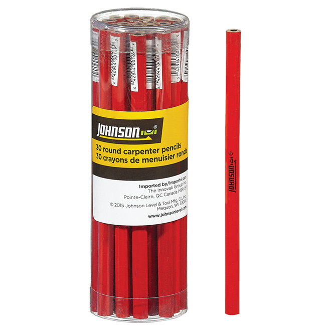 Oversized Carpenter Pencil - Black Lead - 30 Pack