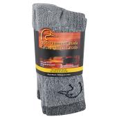 Men's Socks - Acrylic - 6-12 - Grey and Black -3/Pk