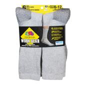 Men's Work Socks - Cotton - 6-12 - Grey - 6/Pk